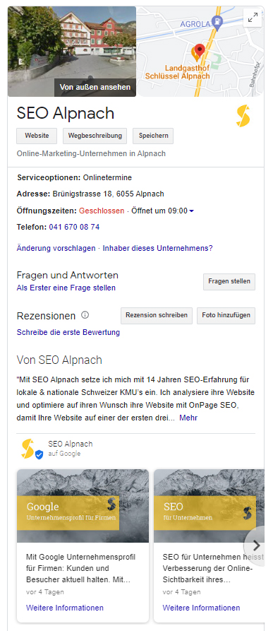 SEO Alpnach Unternehmensprofil